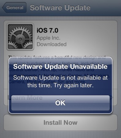 Software Update Unavailable